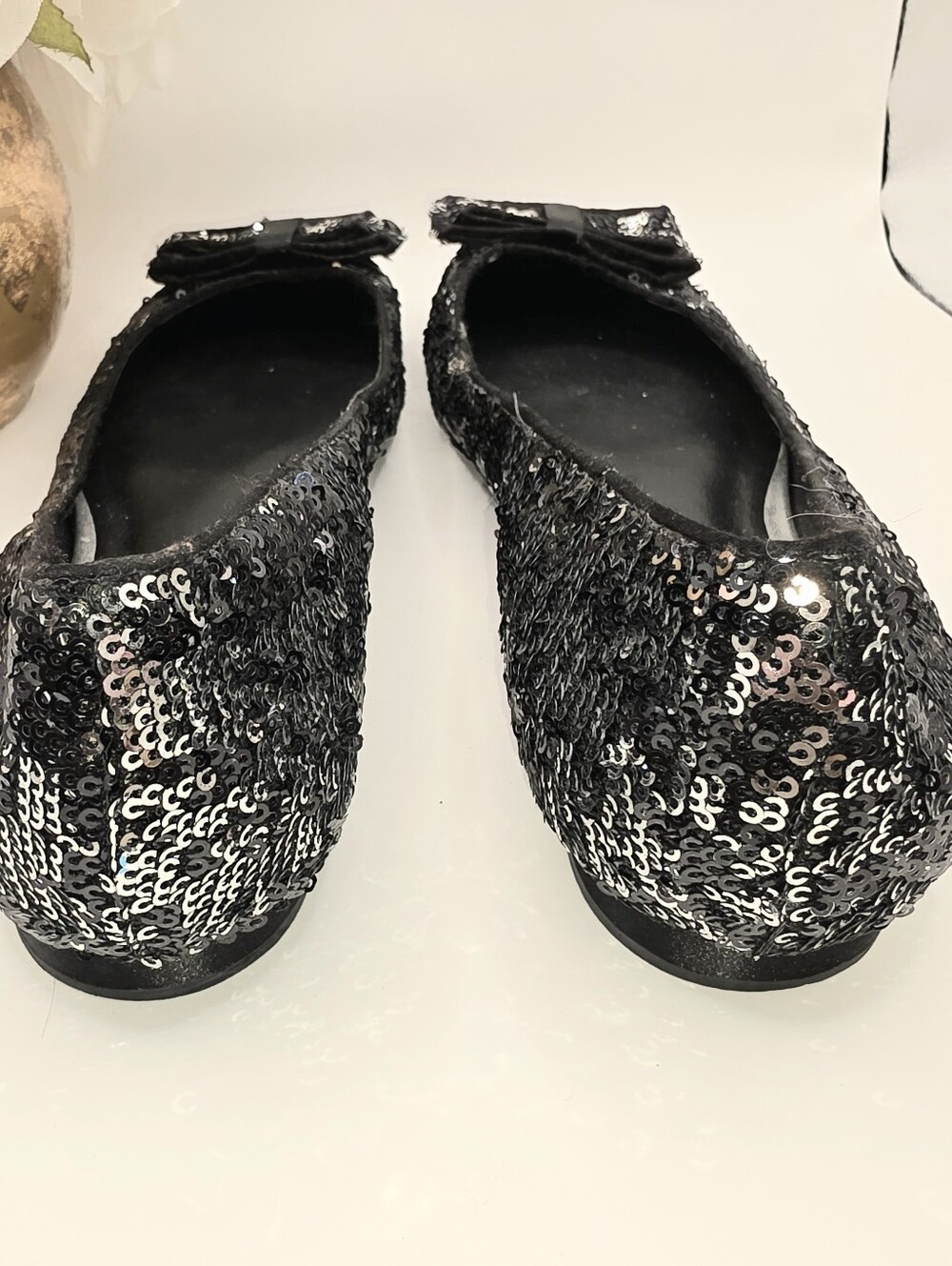 Kate Spade Black & Silver Sequin Slipper Flats - Picture 5 of 7